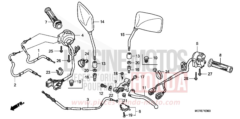 LEVIER DE GUIDON/COMMUTATEUR/CABLE von CBF600N ABS PEARL NIGHTSTAR BLACK (NHA84) von 2009
